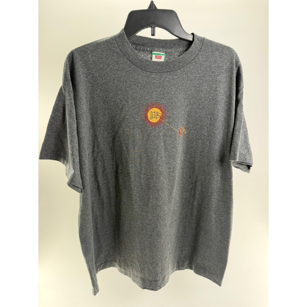 Vintage Levis T Shirt XL Gray Sun Moon Graphic Single Stitch Made in USA 90s